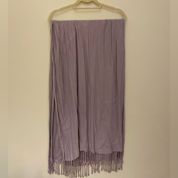 Shawl Wrap Scarf with Fringe in Purple/Lilac/Violet Color - Picture 2 of 4